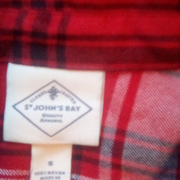 St. John Bay Woman Buttons y2kFront Long Sleeves Plaid Boho Shirt Top Size S - Picture 6 of 8